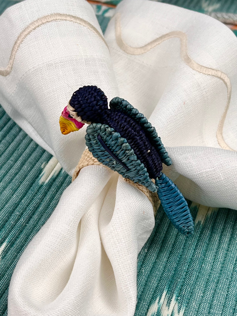 ‘The Toucan’ Napkinring (blues)