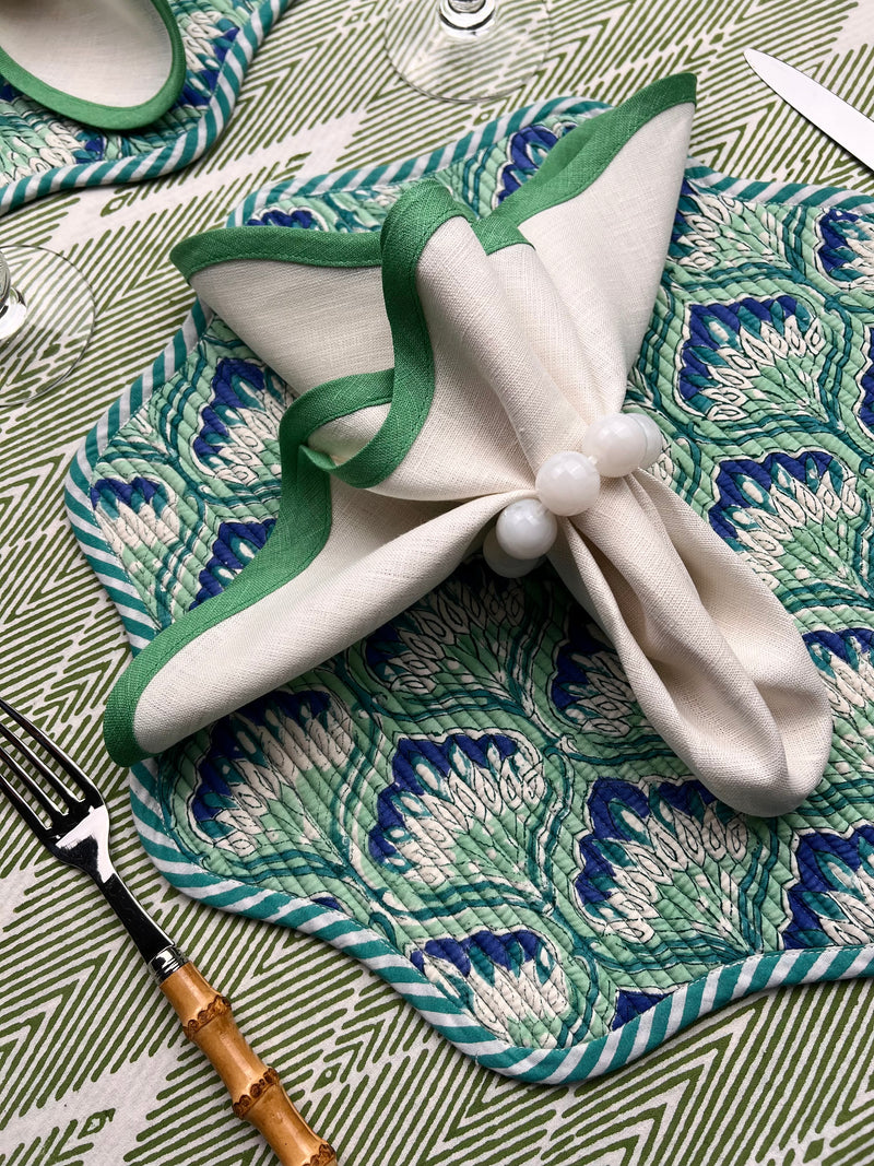 ‘The Breakfast’ Placemat - Scallop - Block Print