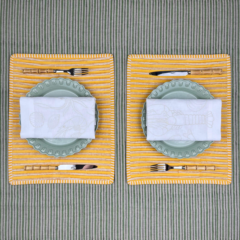 The Seafood Napkin’ - Embroidered in Ivory