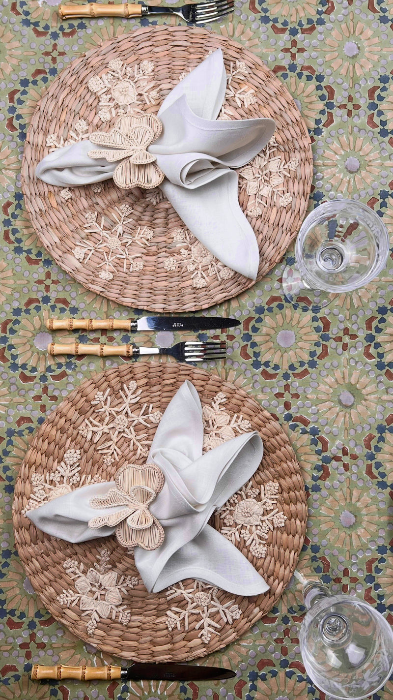 ‘The Kaleidoscope’ Napkin Set - Sage, Rust, Blue, Taupe