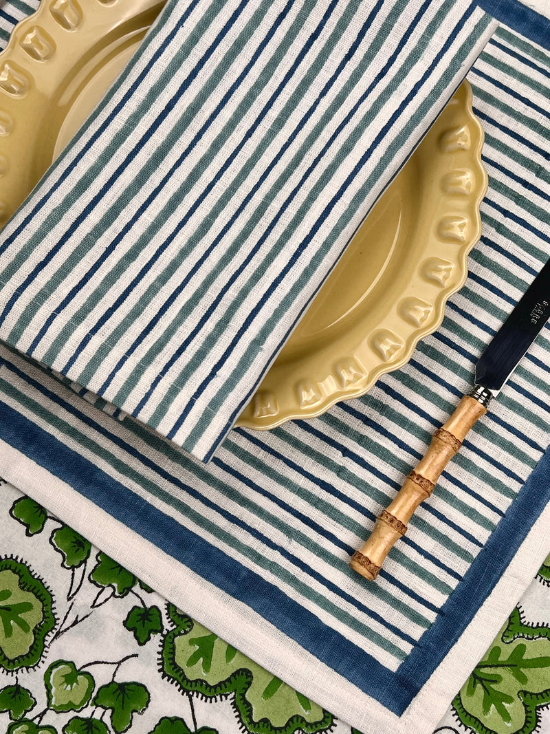 ’The Swedish Stripe’ Placemats (white base) - 100% Linen
