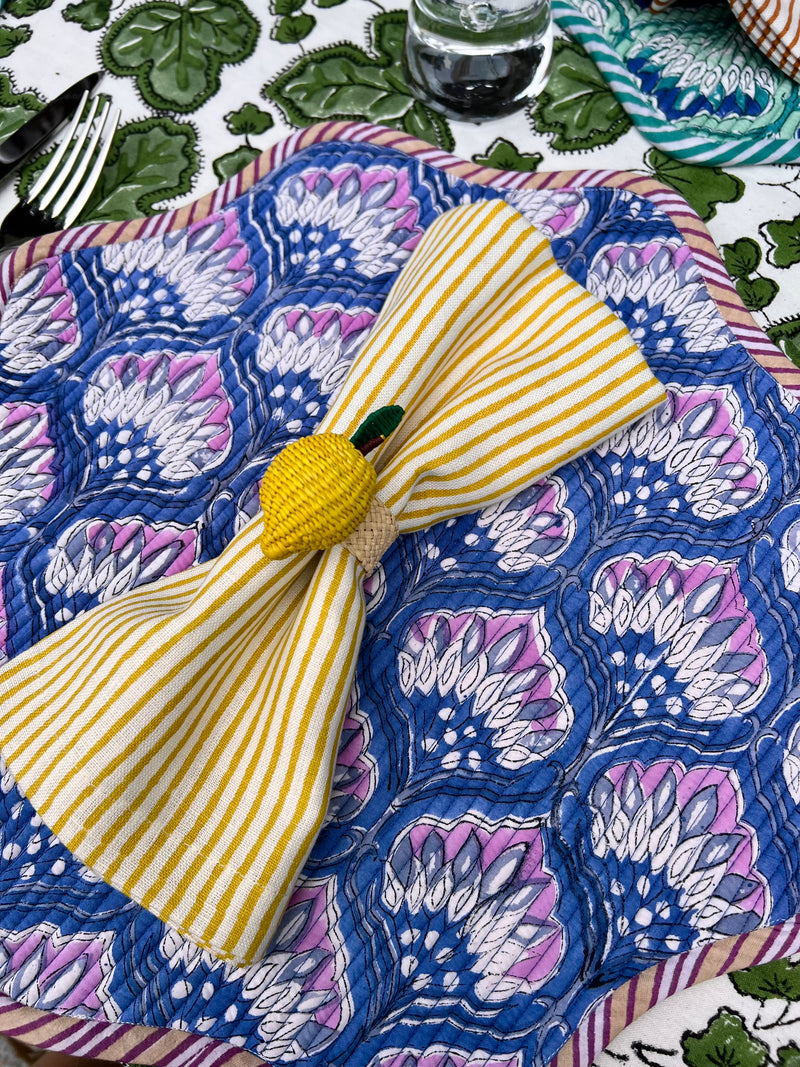 ’The Thin Swedish Stripe’ Napkins - White Base - 100% Linen