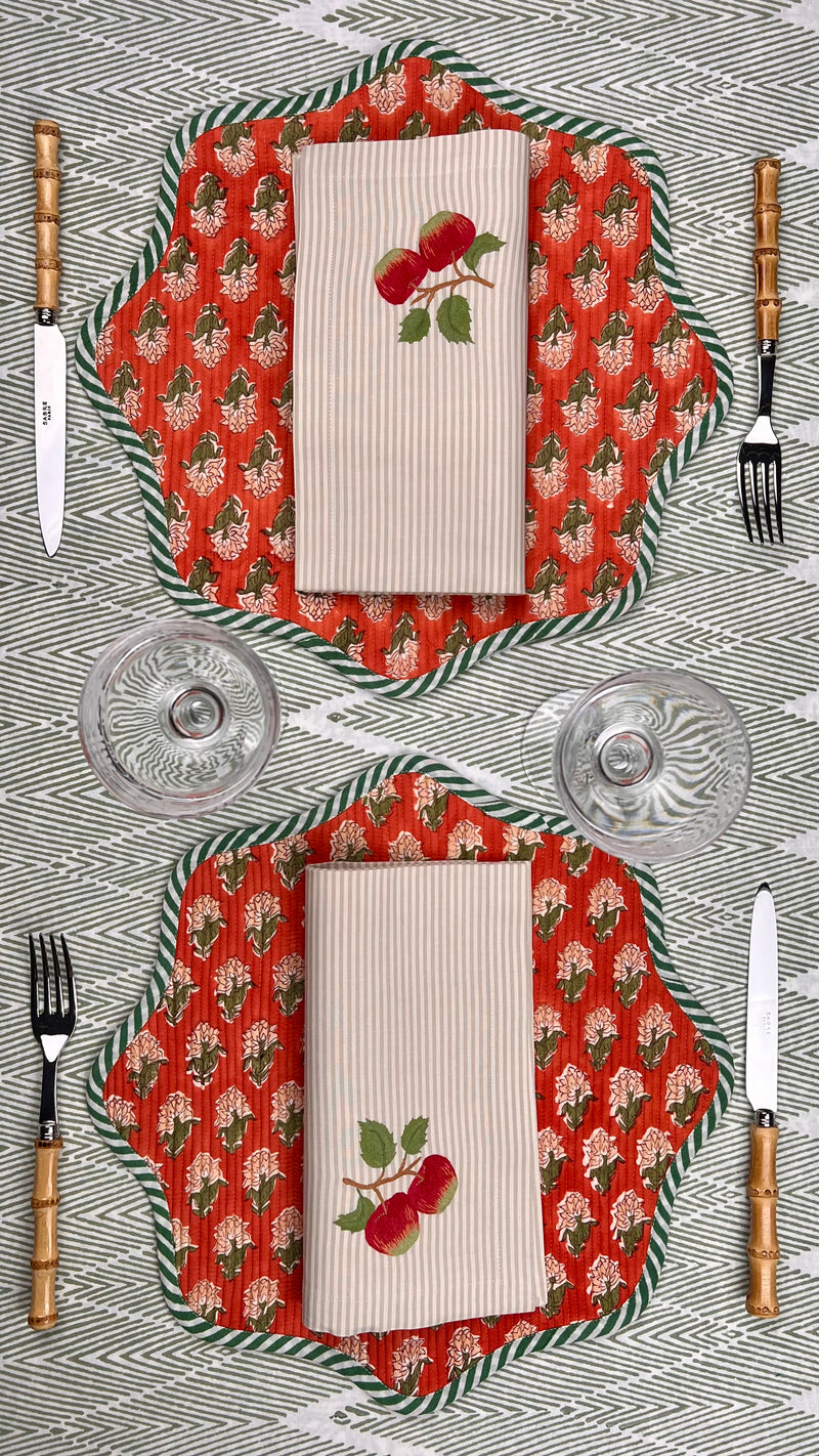 ‘The Breakfast’ Placemat - Scallop - Block Print