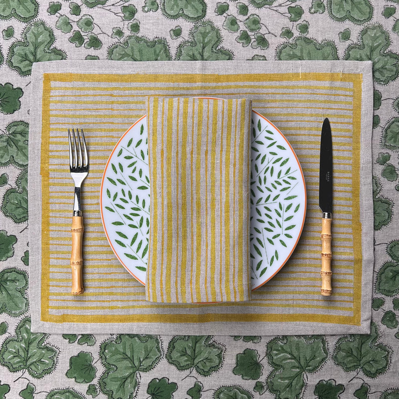 ’The Swedish Stripe’ Placemats (natural base) - 100% Linen