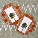 Curated Table Set: Orange Swirl & Palm Napkin