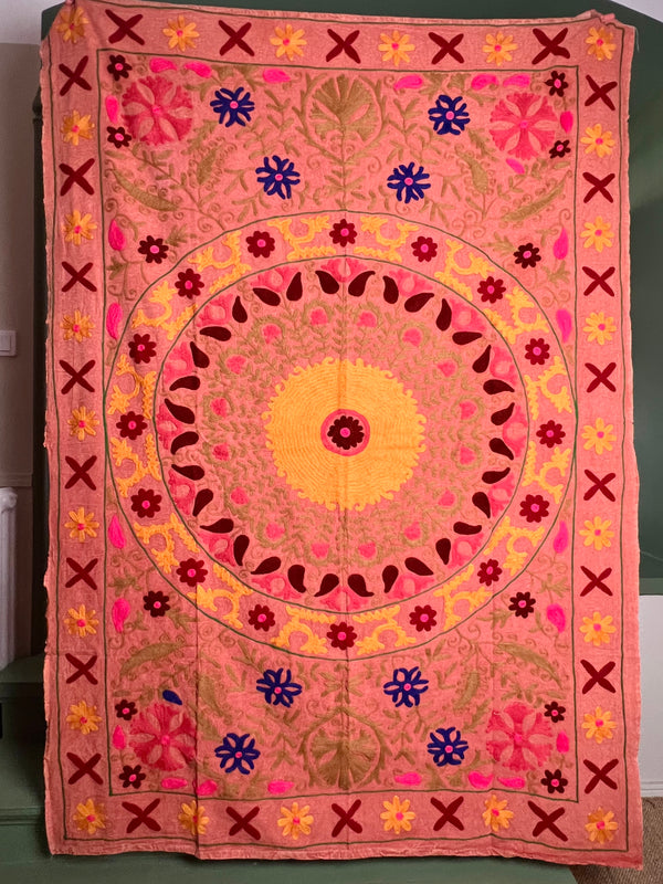 Suzani Cloth Distressed Rust & Multicoloured