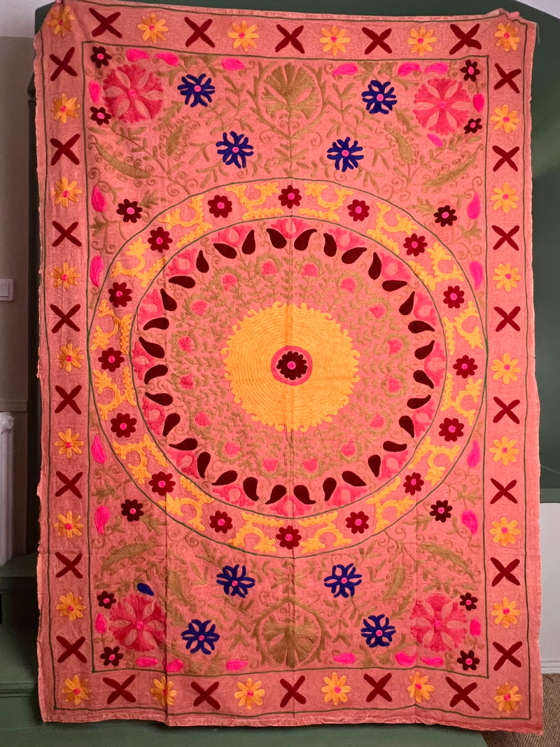 Suzani Cloth Distressed Rust & Multicoloured