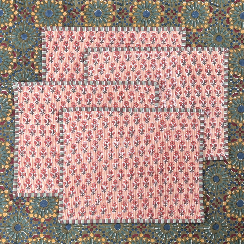 Gift Set: 4 x Sage & Rose Breakfast Placemats