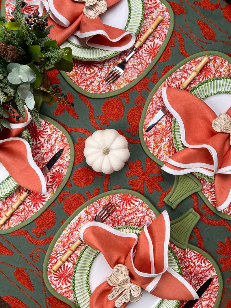 ‘The Pumpkin’ Placemat - Rusts & Greens