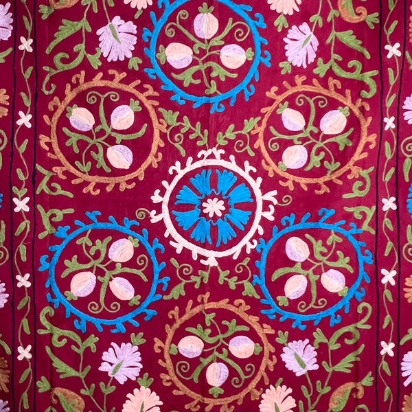 Suzani Cloth Burgundy & Multicoloured