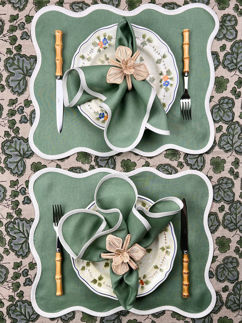 ’THE FIGUE LEAF’ TABLECLOTH (Green & Blue)