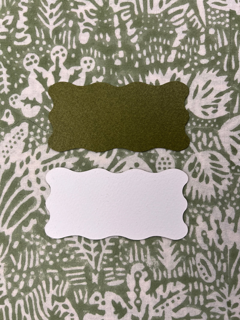 Luxury Place Cards - Scallop (Green)