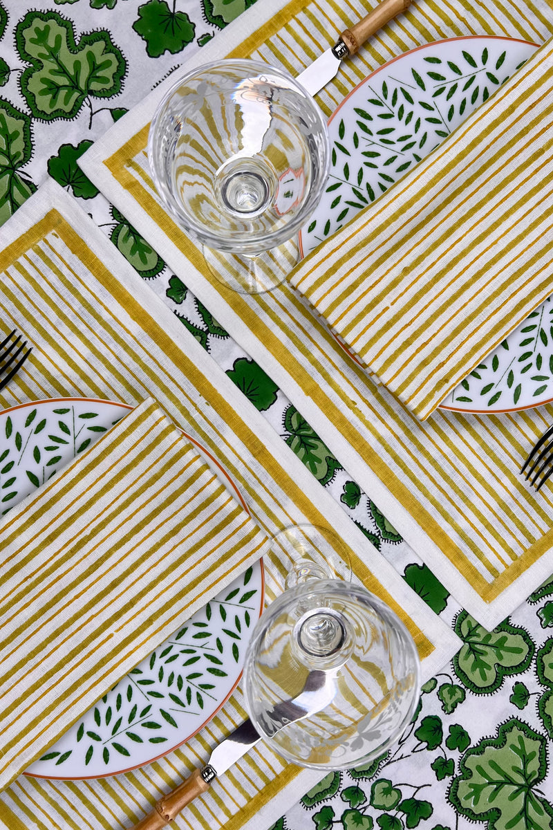 ’The Swedish Stripe’ Placemats (white base) - 100% Linen