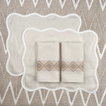 Curated Table Set: Ivory & White Scallop & Diamond Napkin