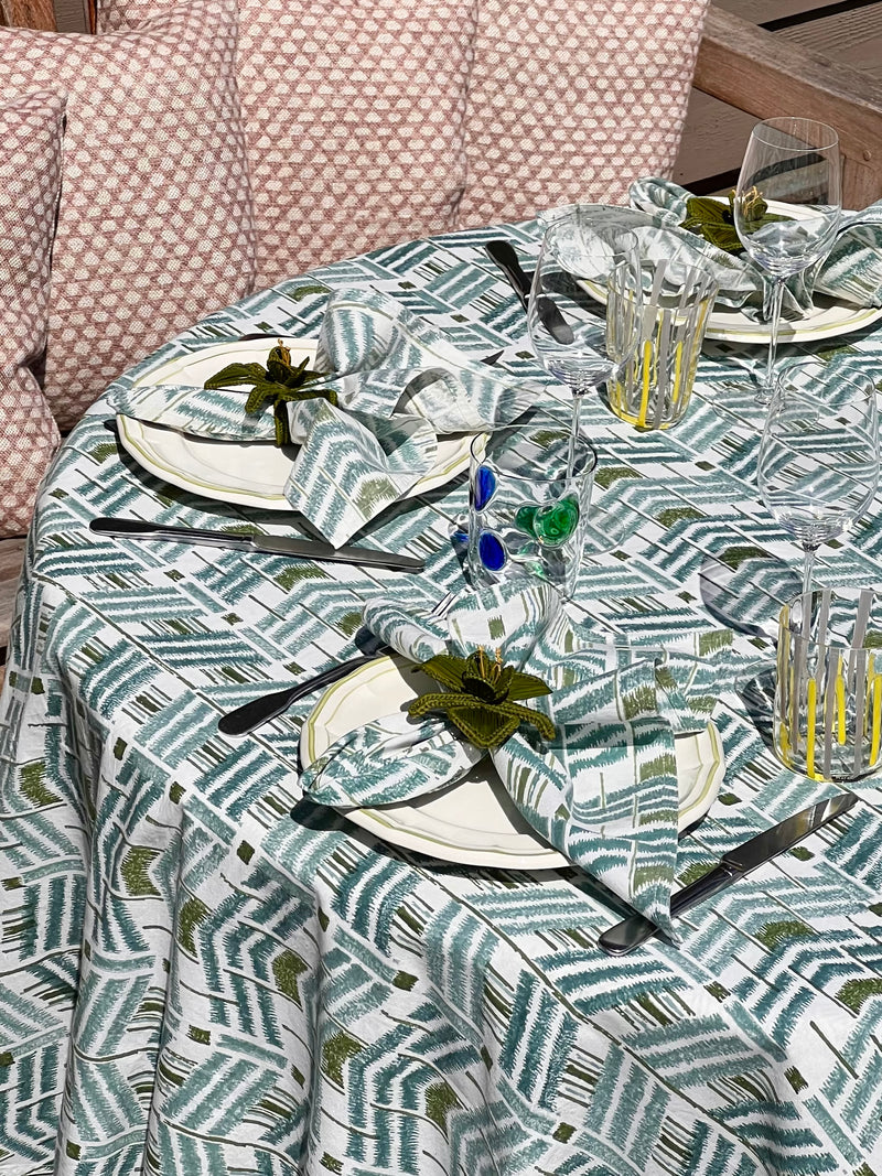 ‘The Ikat’ Napkin Set - Blue Green