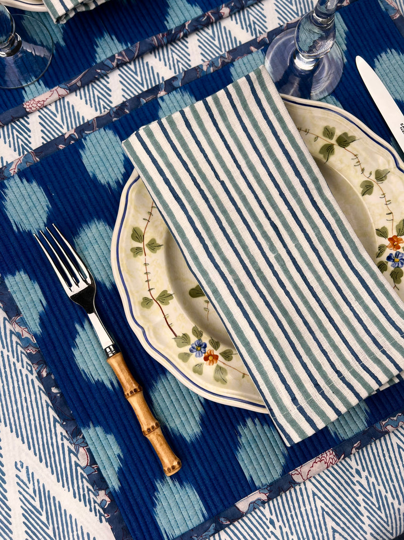 ’The Swedish Stripe’ Napkins (white base) - 100% Linen