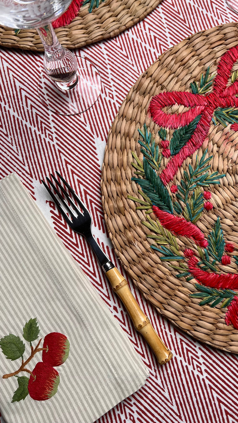 ‘The Raffia Placemat’ - Christmas Wreath Bow