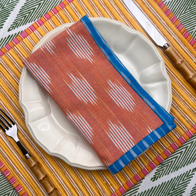 Reversible Napkin (Set of Four) Bright Blue/Apricot