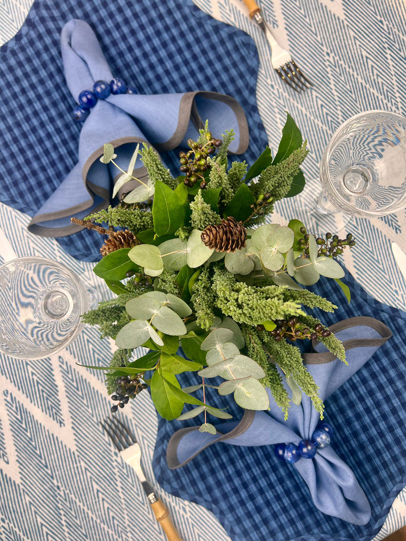 Curated Table Set: Blue & Grey Gingham