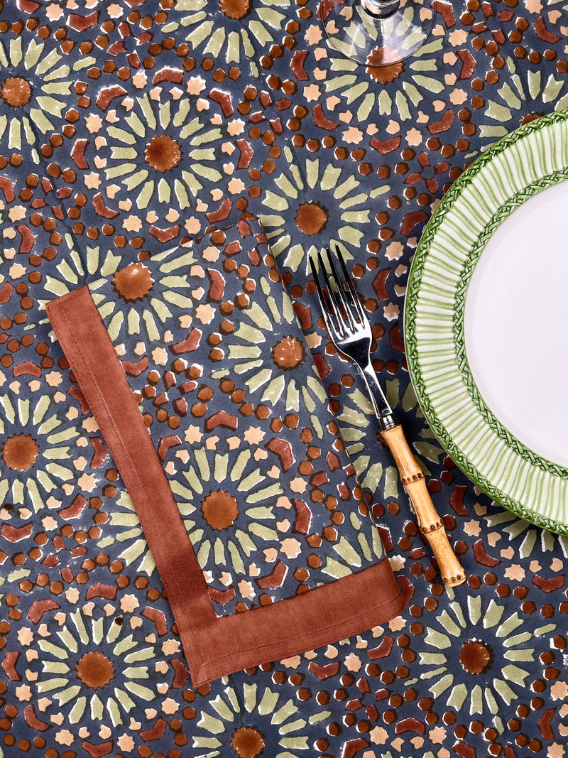 ‘The Kaleidoscope’ Napkin Set - Aubergine, Rust & Sage