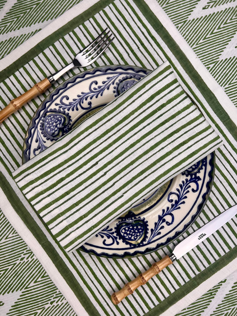 ’THE SWEDISH STRIPE’ Placemats (white base) - 100% Linen