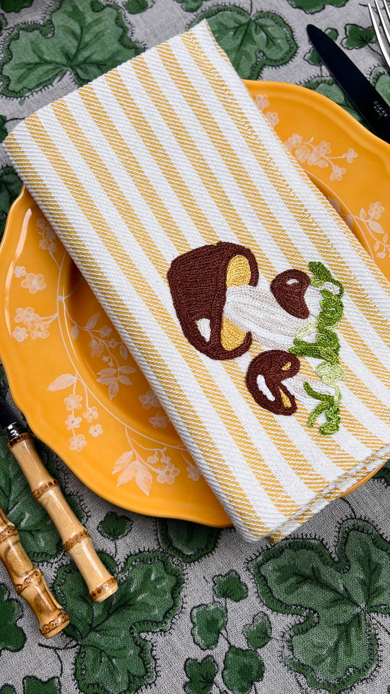The Mushroom Napkin - Maize Yellow Stripe
