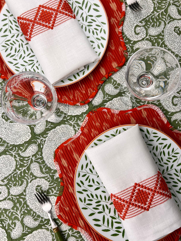 The Paisley Bandana Tablecloth (Sage)