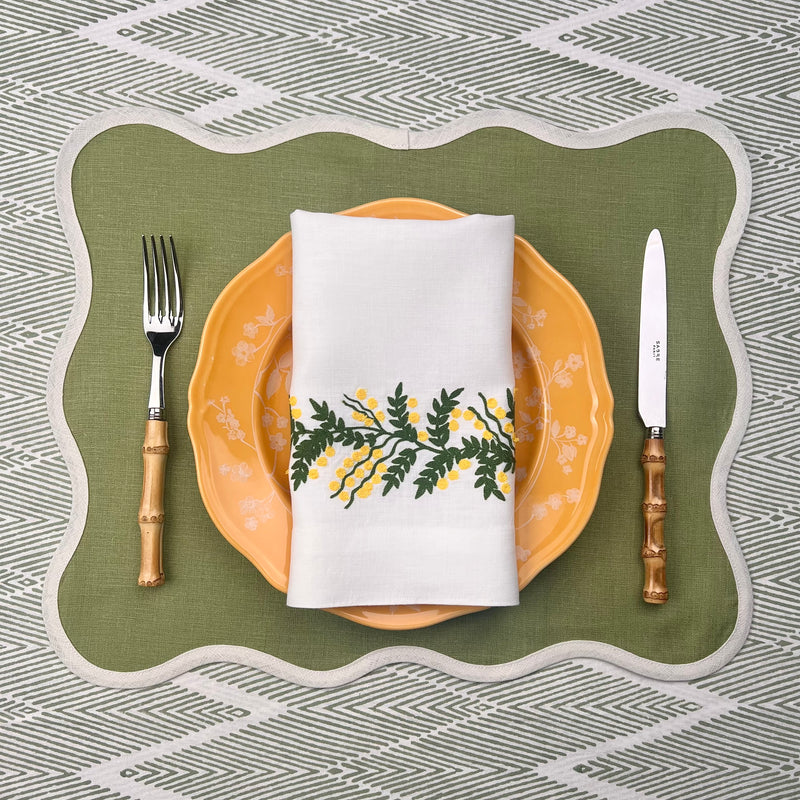 ’The Mimosa Vine’ Linen Napkin