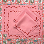 Gift Set: Pink Squiggle (2 placemats, 2 Napkins)