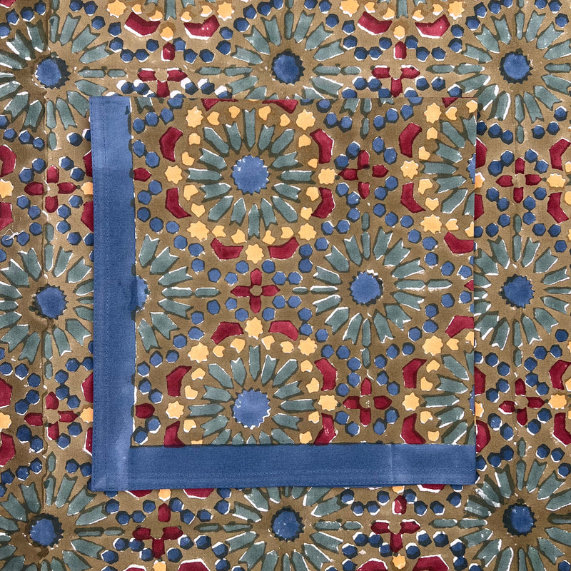 ‘The Kaleidoscope’ Napkin Set - Moss, Burgundy, Blue