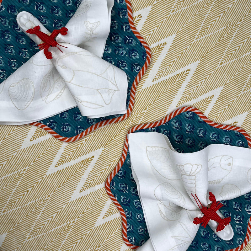 The Seafood Napkin’ - Embroidered in Ivory