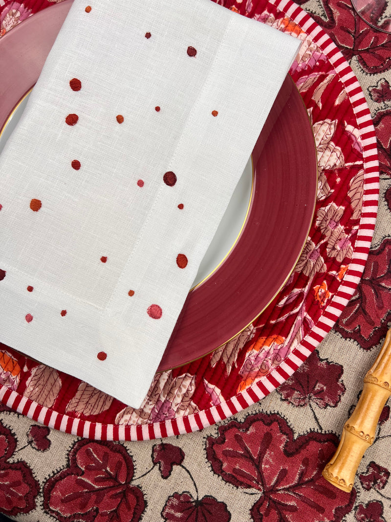 ‘The Breakfast’ Placemat - Round - Block Print