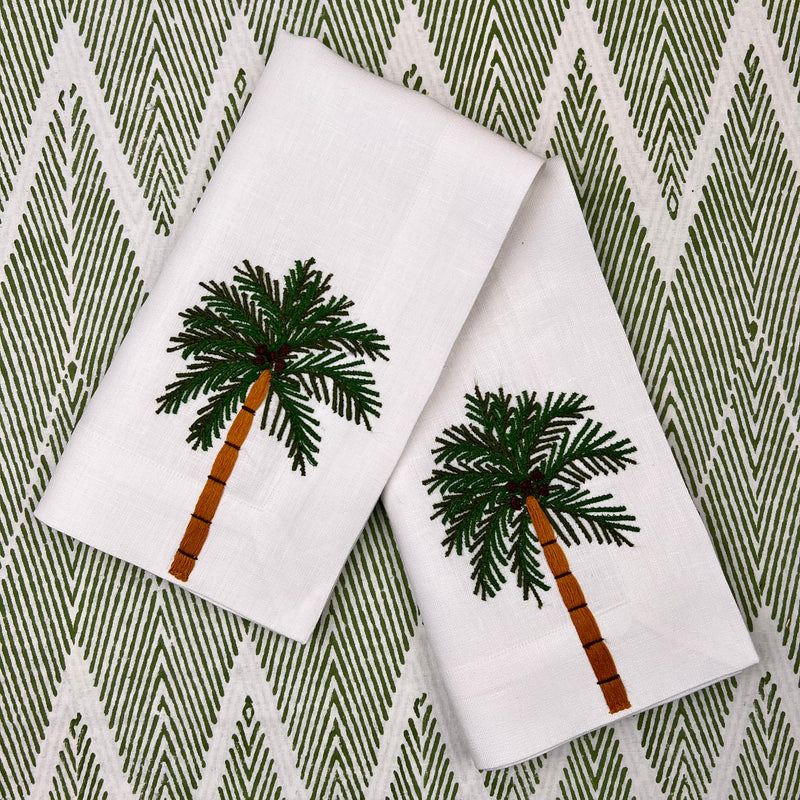 Curated Table Set: Orange Swirl & Palm Napkin
