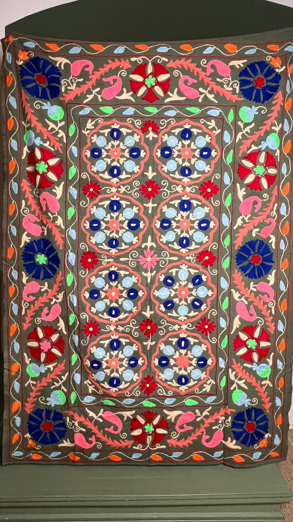 Suzani Cloth Khaki & Multicoloured
