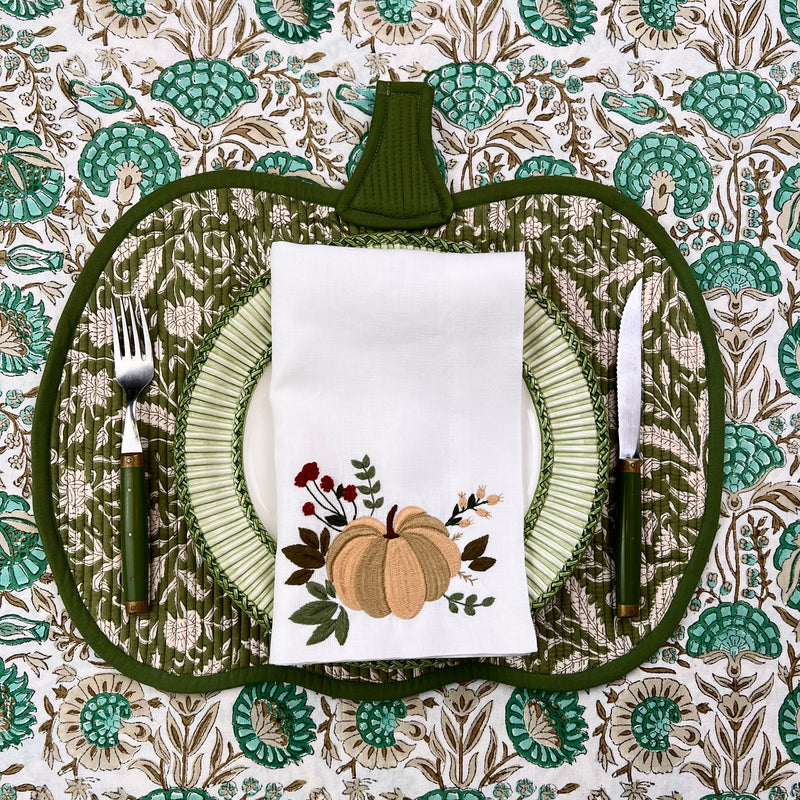 The Pumpkin Placemat - Orange & Sage