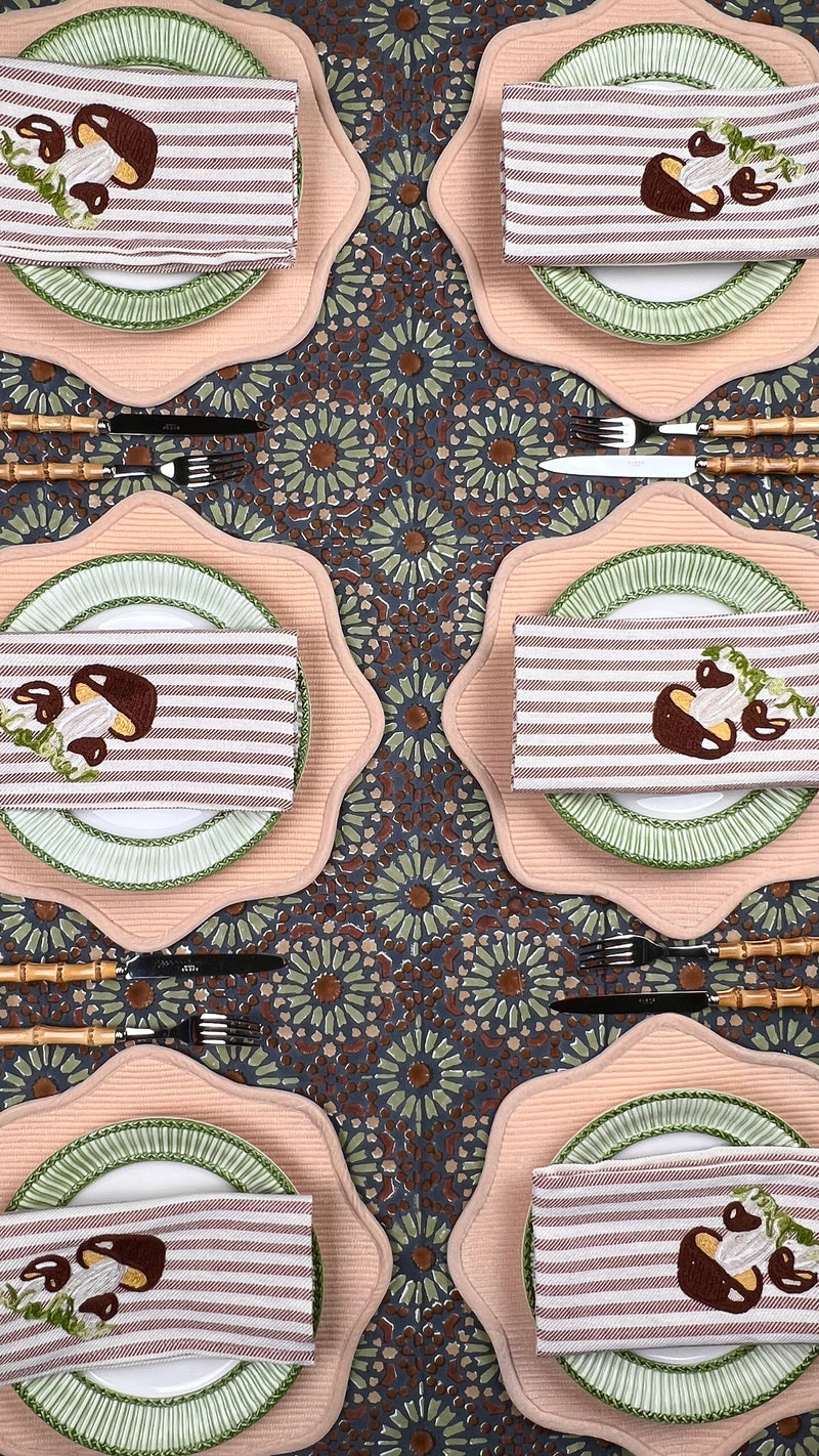 The Mushroom Napkin - Chestnut Stripe