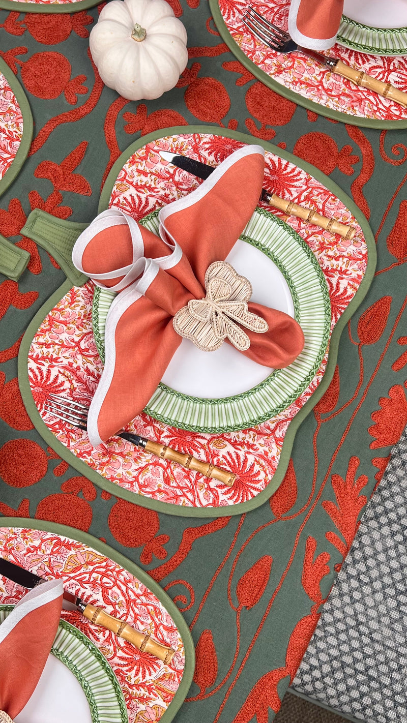 ‘The Pumpkin’ Placemat - Rusts & Greens