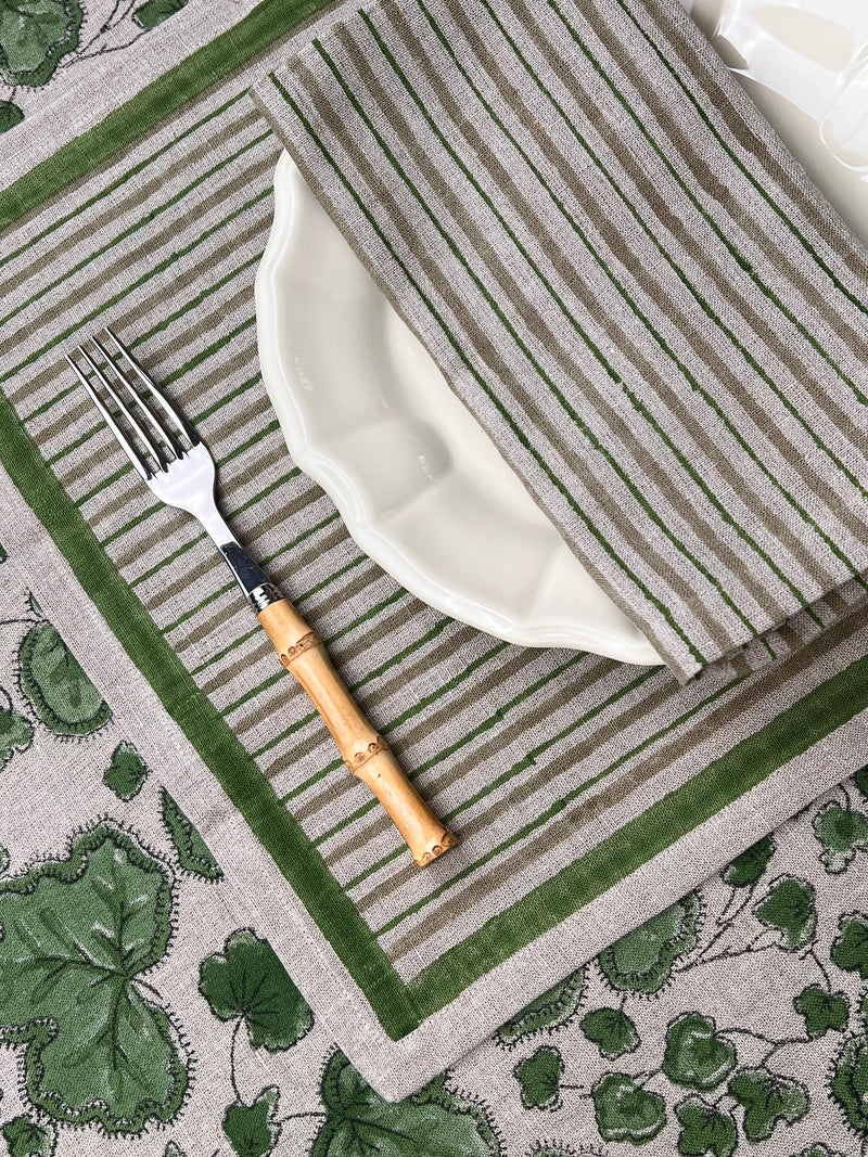 ’The Swedish Stripe’ Placemats (natural base) - 100% Linen