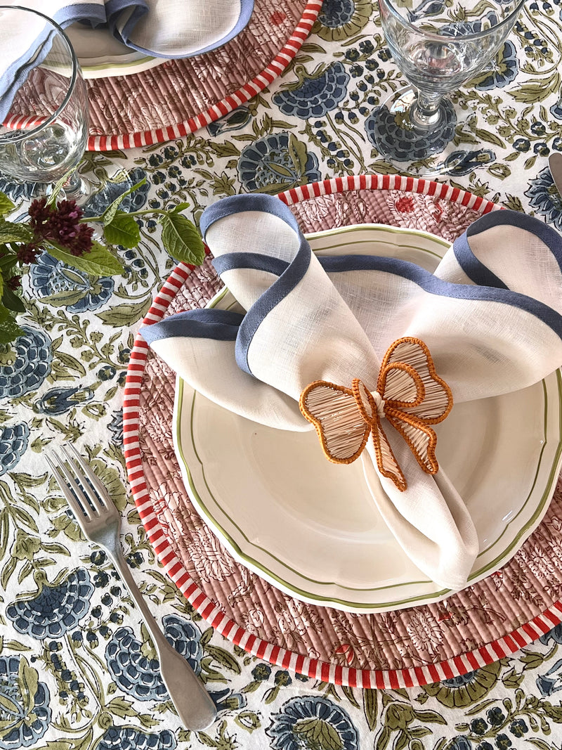 The Floral Tablecloth (Blue & Olive)