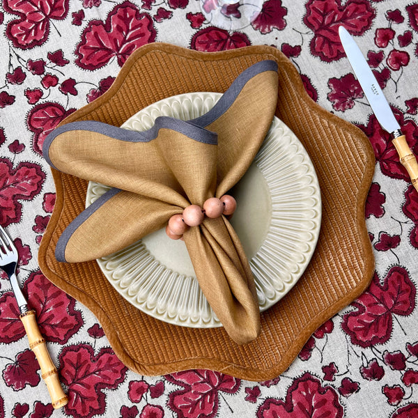 ’THE FIGUE LEAF’ TABLECLOTH (Red & Burgundy)