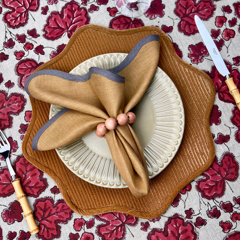 ’THE FIGUE LEAF’ TABLECLOTH (Red & Burgundy)