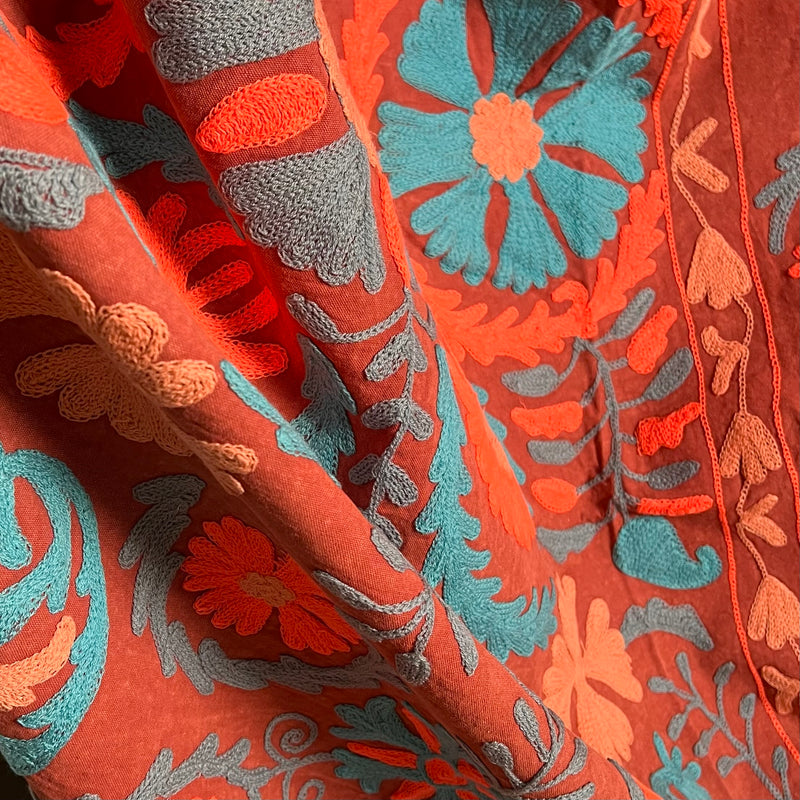 Suzani Cloth Rusts & Greyish Blues