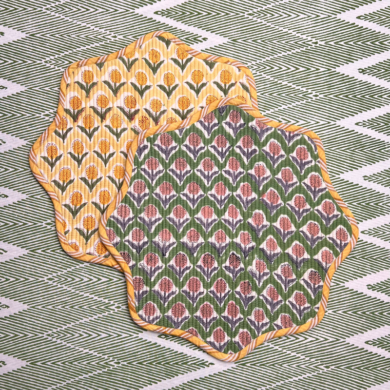 ‘The Breakfast’ Placemat - Scallop - Block Print
