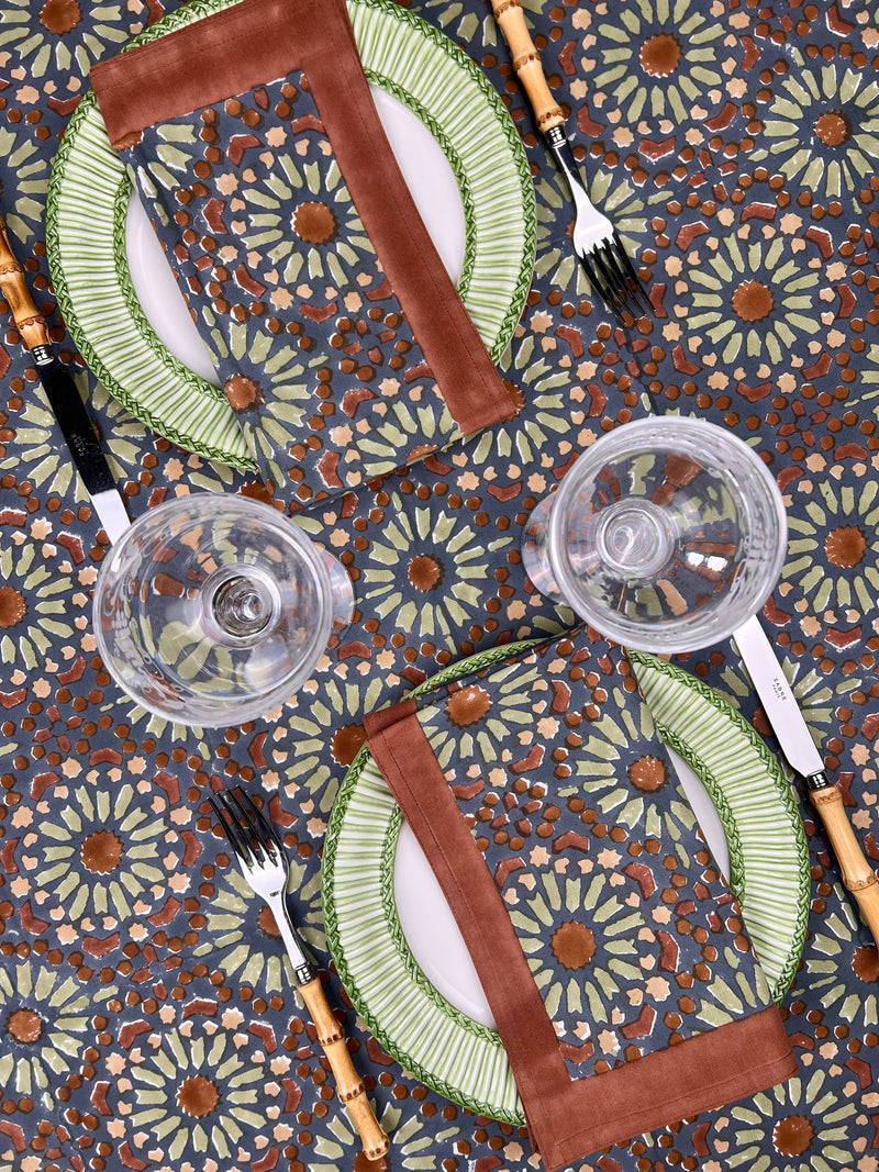 ‘The Kaleidoscope’ Napkin Set - Aubergine, Rust & Sage