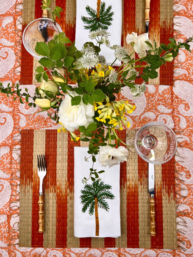 The Rush Placemat - BIG Rust Ikat