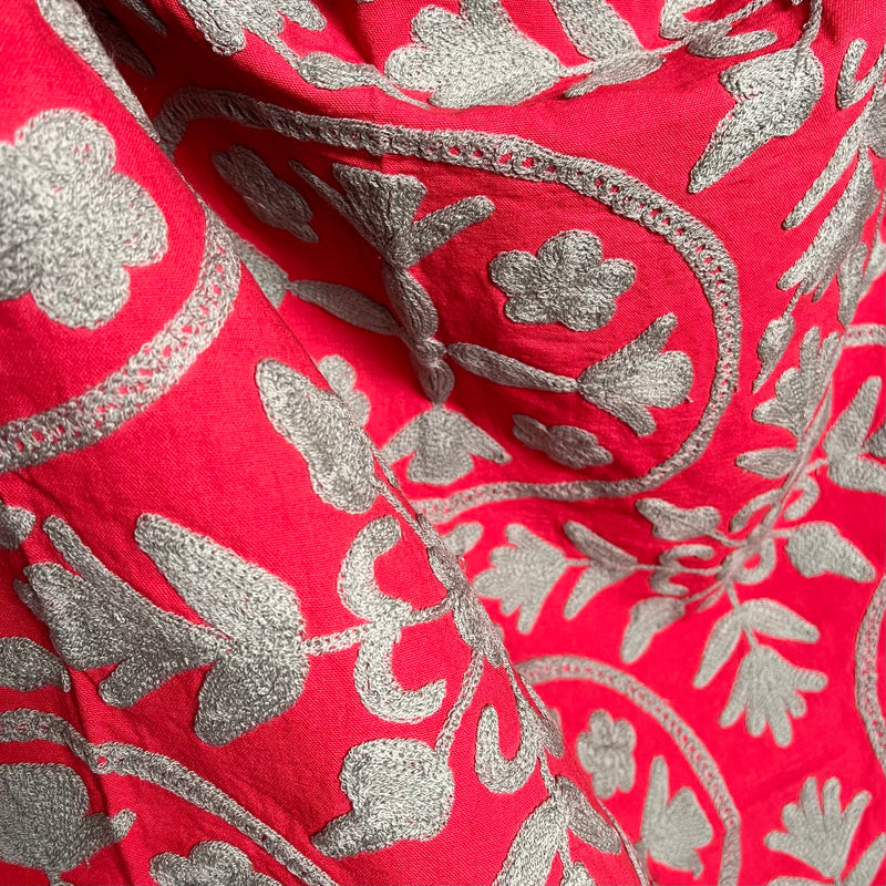 Suzani Cloth Red & Duck Egg Blue