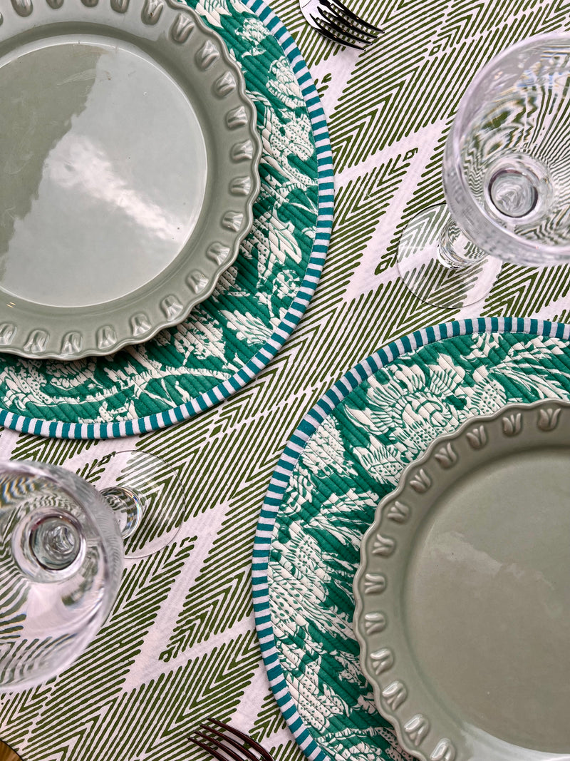 ‘The ZigZag’ Tablecloth - Bright Green