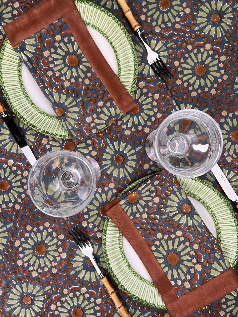 ‘The Kaleidoscope’ Napkin Set - Aubergine, Rust & Sage