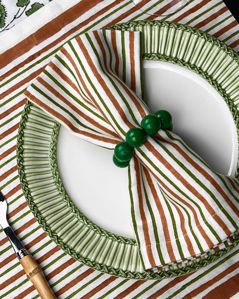 ’The Swedish Stripe’ Napkins (white base) - 100% Linen