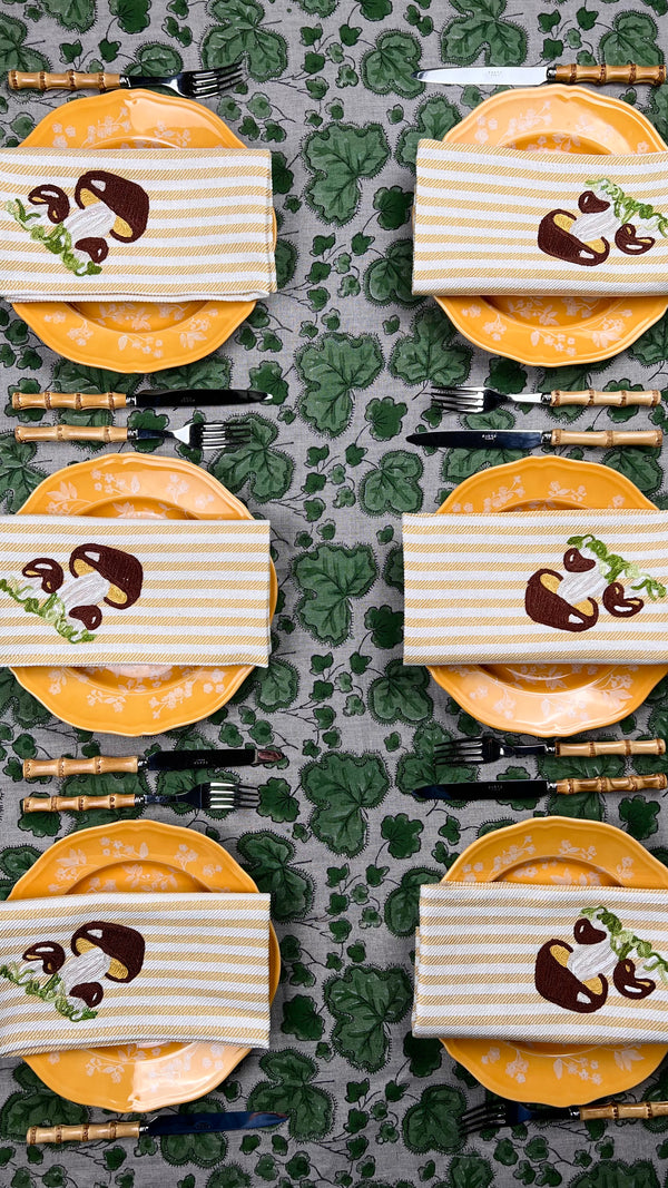 The Mushroom Napkin - Maize Yellow Stripe